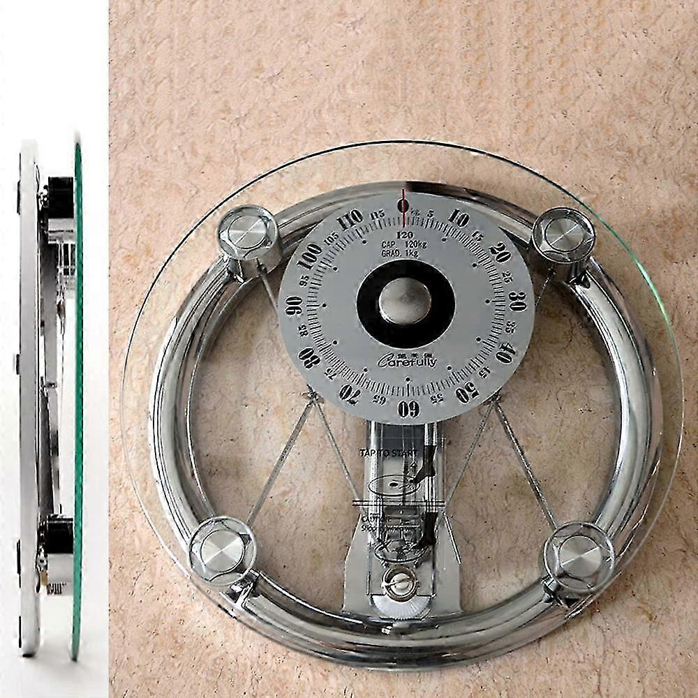 Mechanical Scale Analog Health Scales 120kg Capacity with 17cm Oversized Dial, Tempered Glass Panel and Sturdy Metal Platform