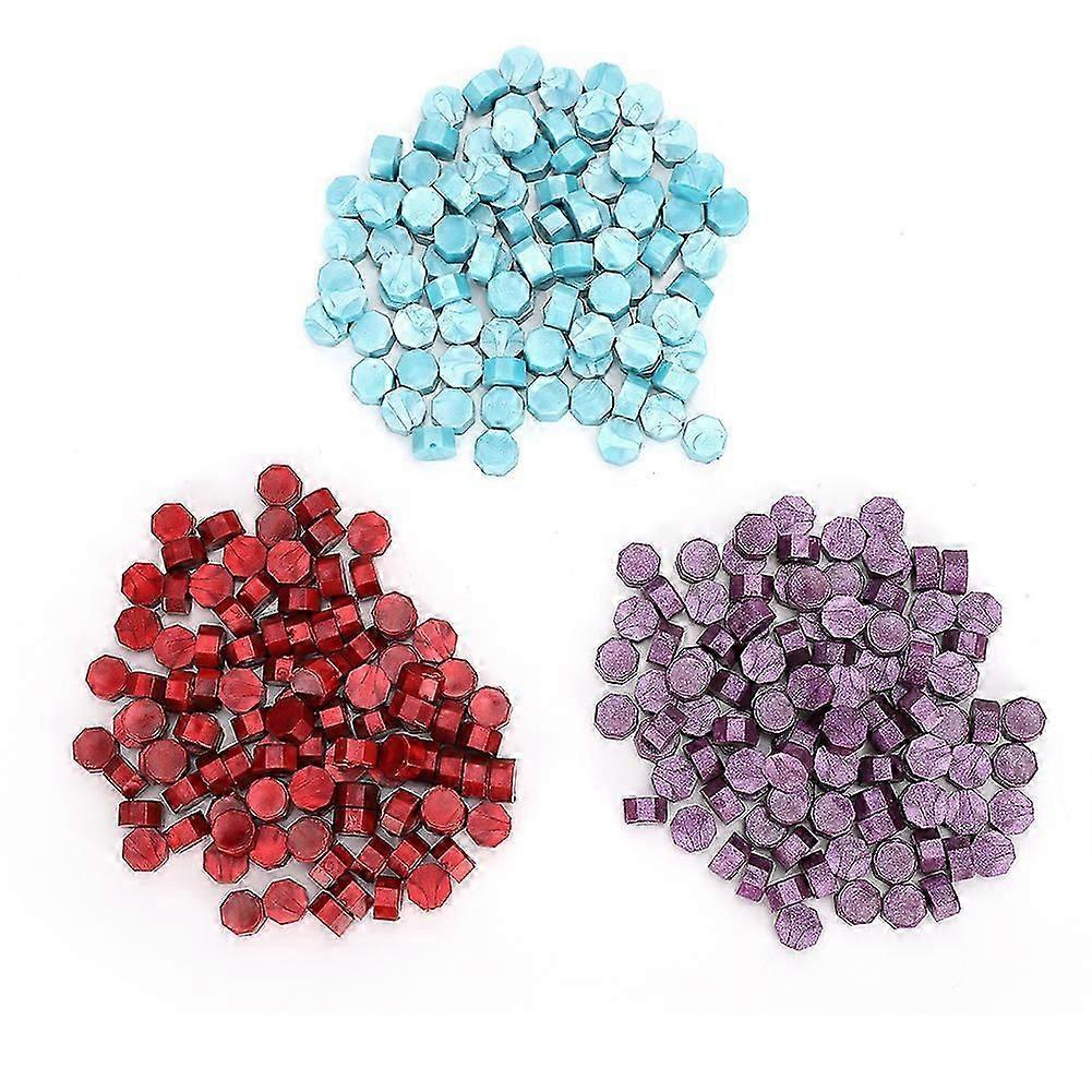 3Pcs Octagon Sealing Wax Beads Retro Bronze Wax Seal Stamp Craft Tools Model C