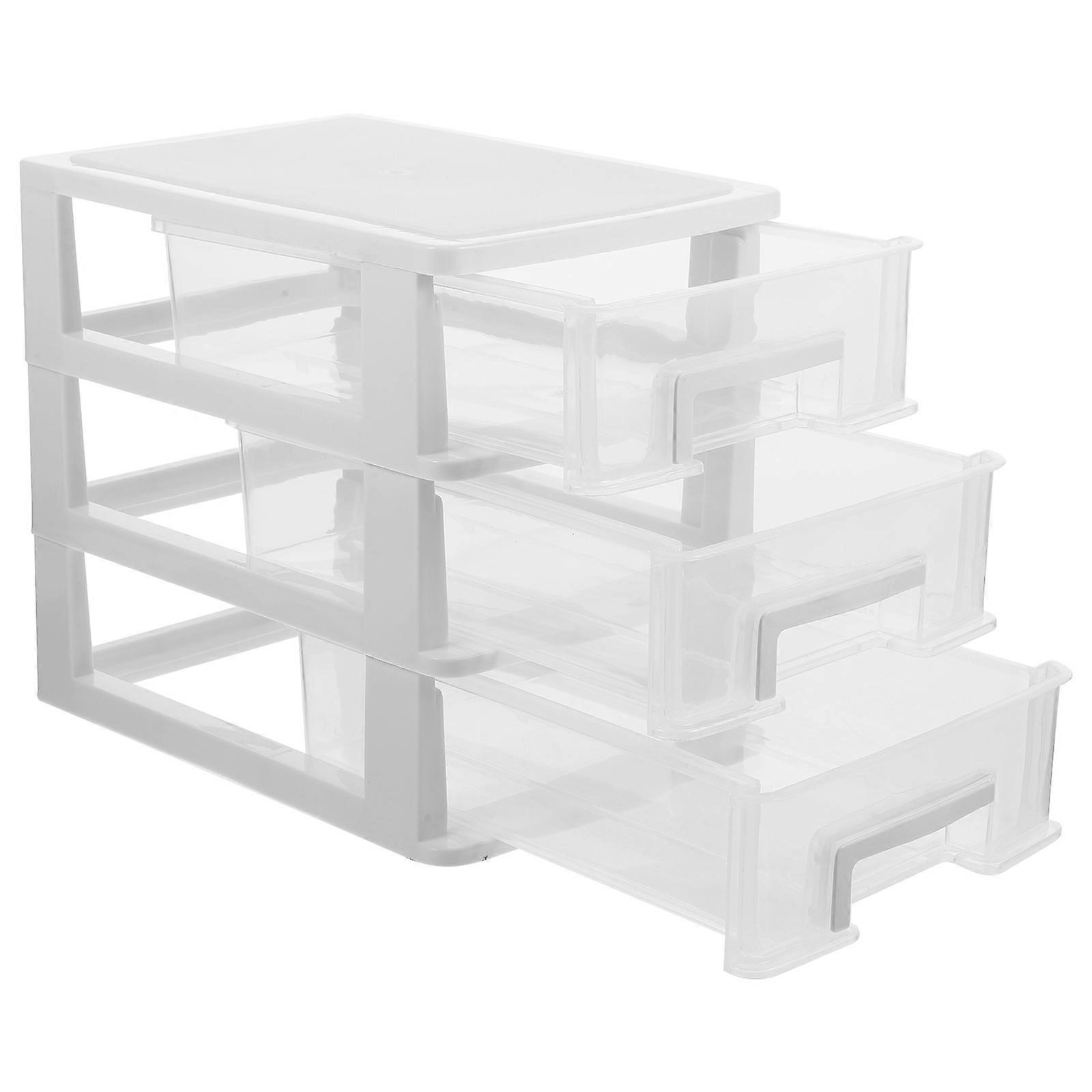 Cosmetic Organizer Plastic Drawer Storage Box for Desktop 2Pcs