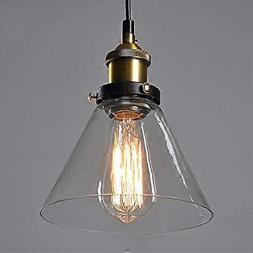 Vintage Industrial Pendant Light With Transparent Crystal Shade, E27 Socket Hanging Lamp For Chandelier, Kitchen Island