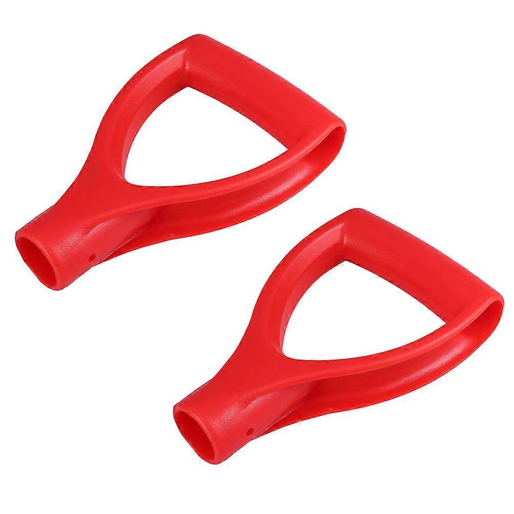 D Shaped Handle 2Pcs Practical Garden Tool Grip For Adults Red Durable Replacement Handles