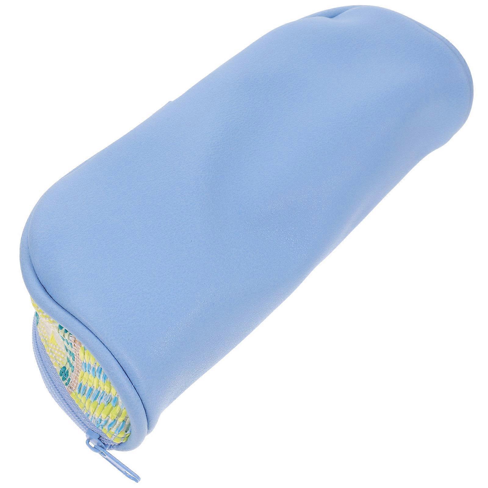Zipper Storage Pouch Large Capacity Pen Bag for Storage 5Pcs Sky-Blue