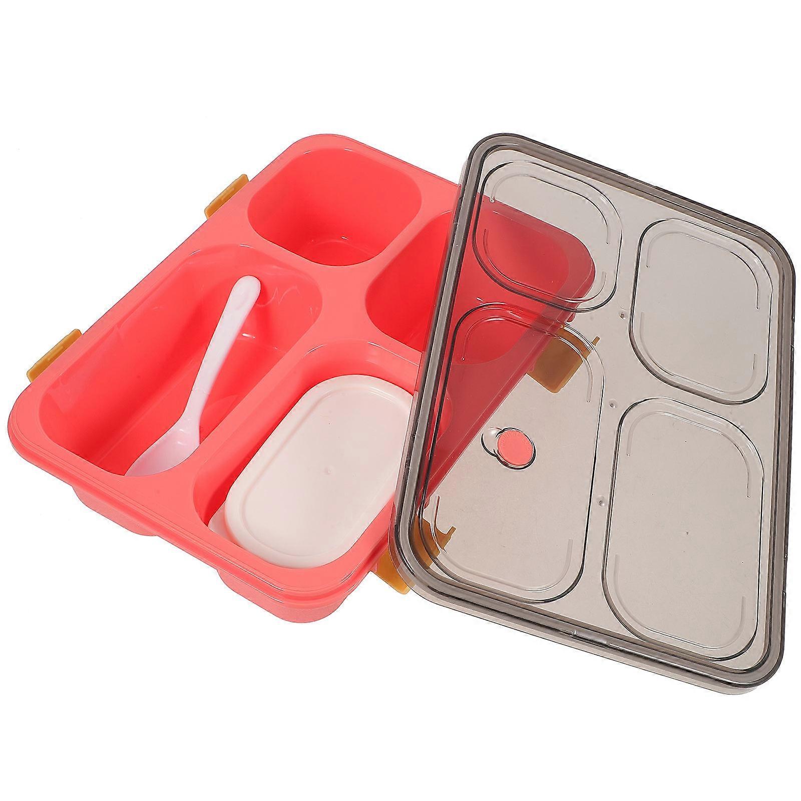 Portable Lunch Box Divided Food Box for Kitchen Use 2Pcs Reusable Container