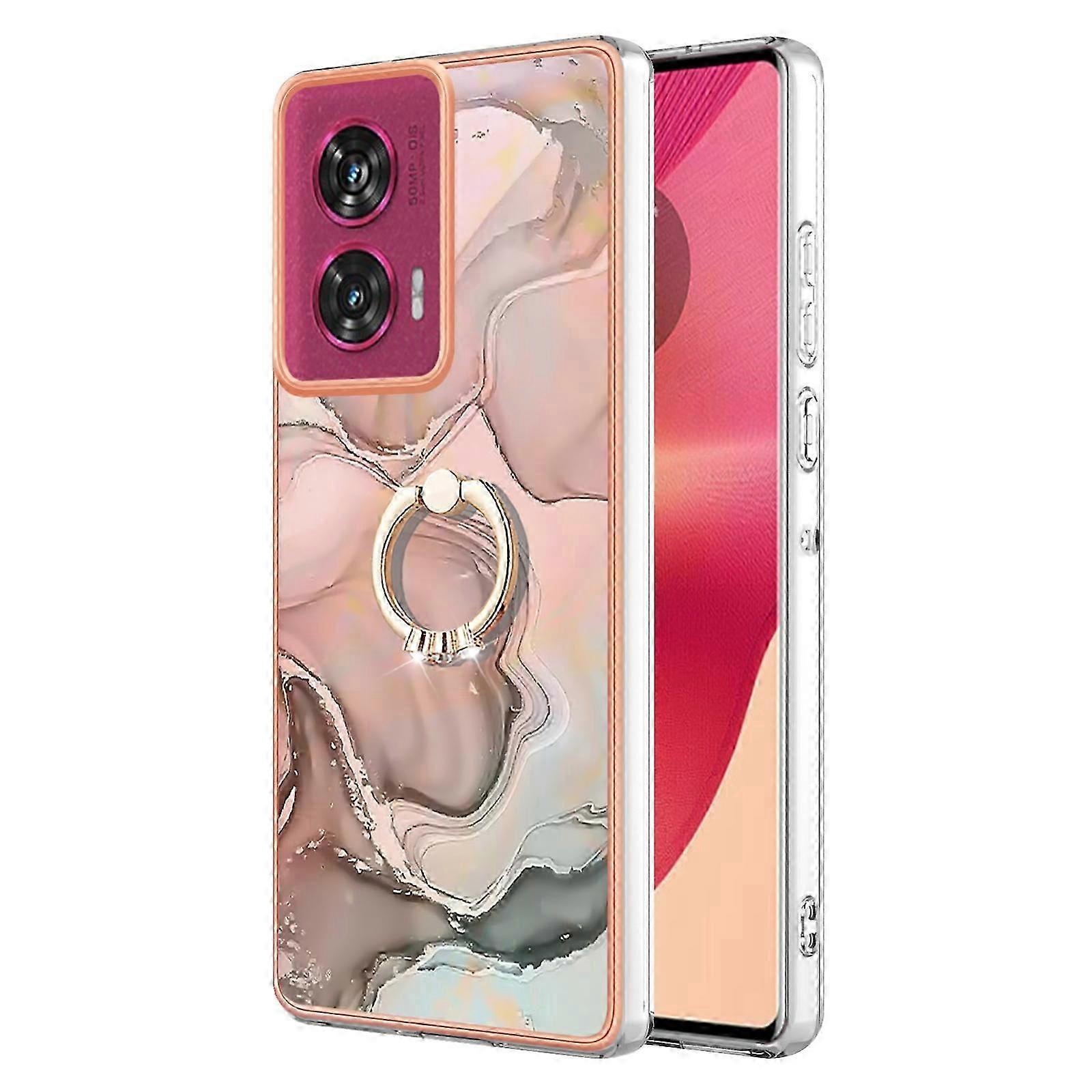 25-26 Electroplating Marble Dual-side IMD Phone Case with Ring