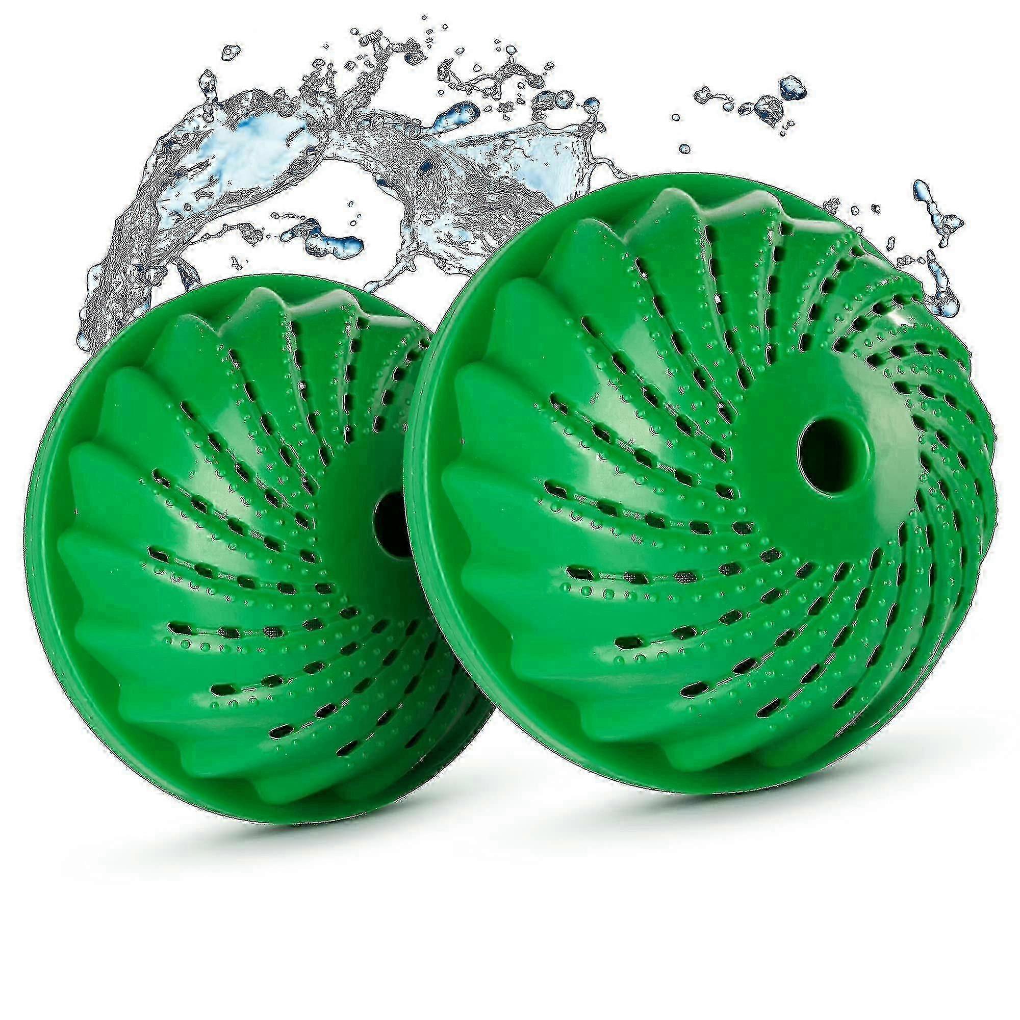 Laundry ball set of 2 with exit protection for sustainable washing