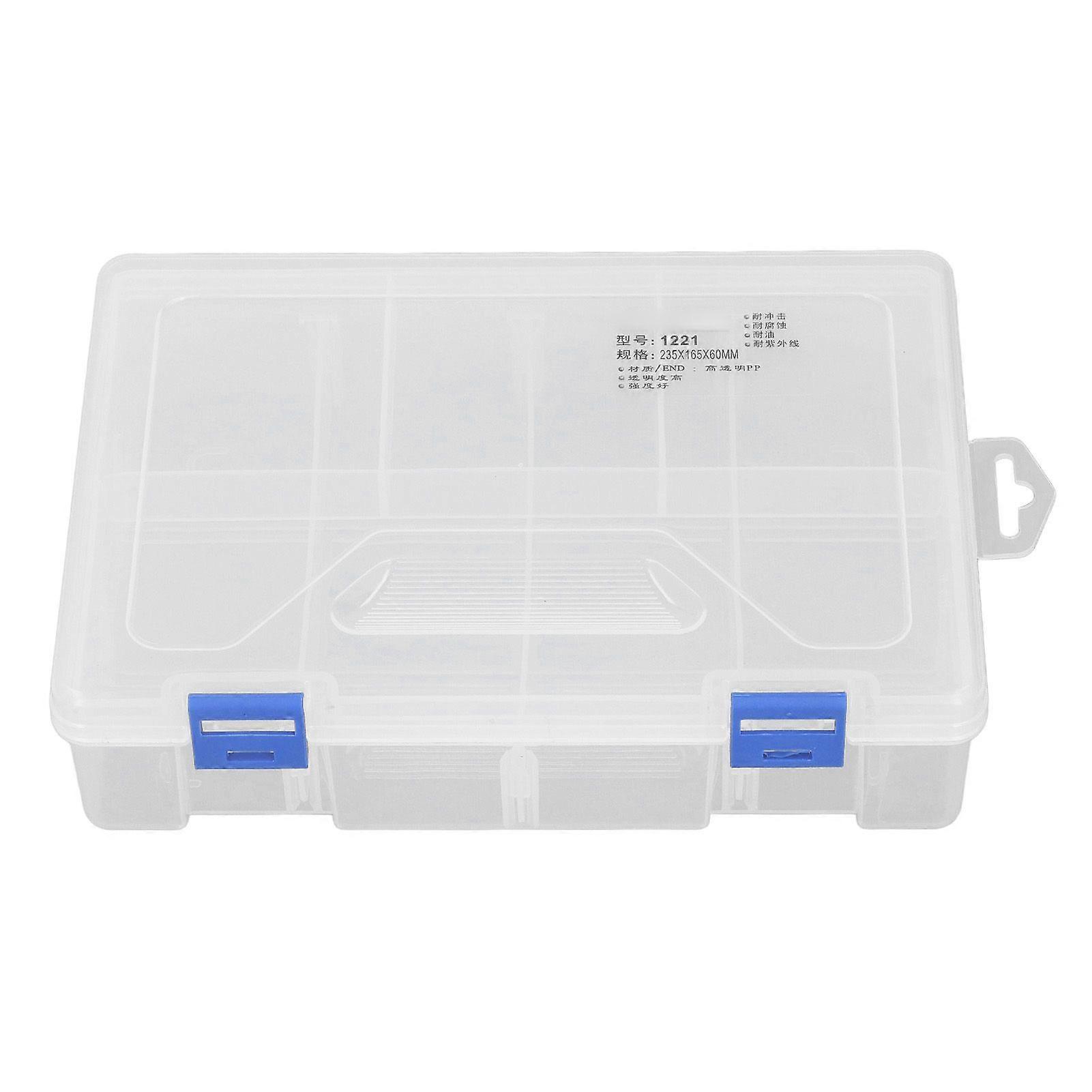 High quality  1221 2-layer 8-grid storage box PP transparent plastic electronic