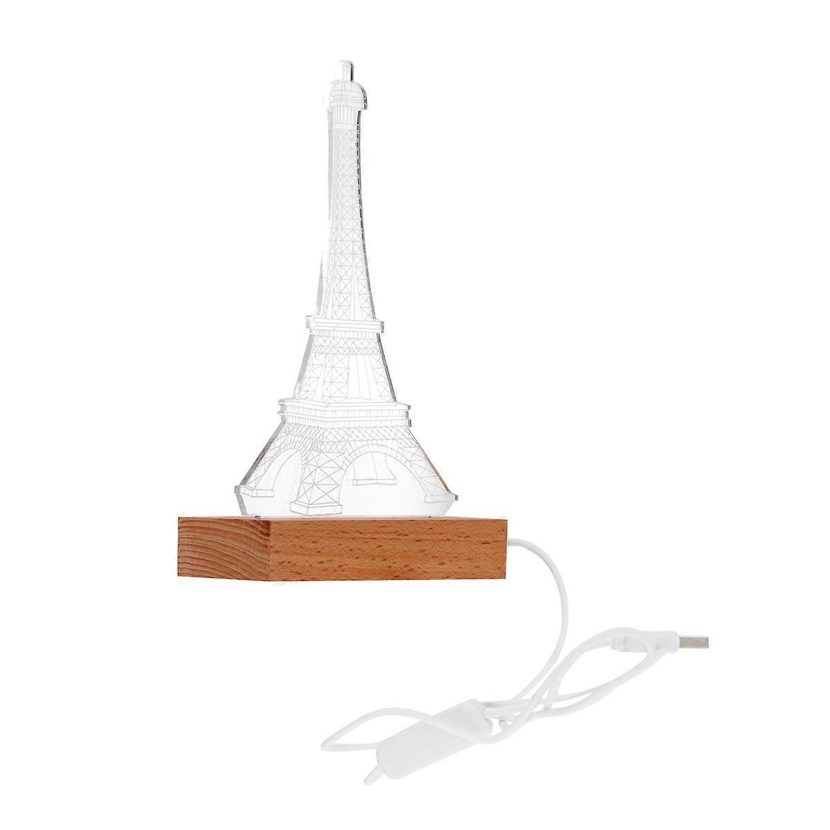 Illusion Light 3D Night Light with Wood Base 2Pcs