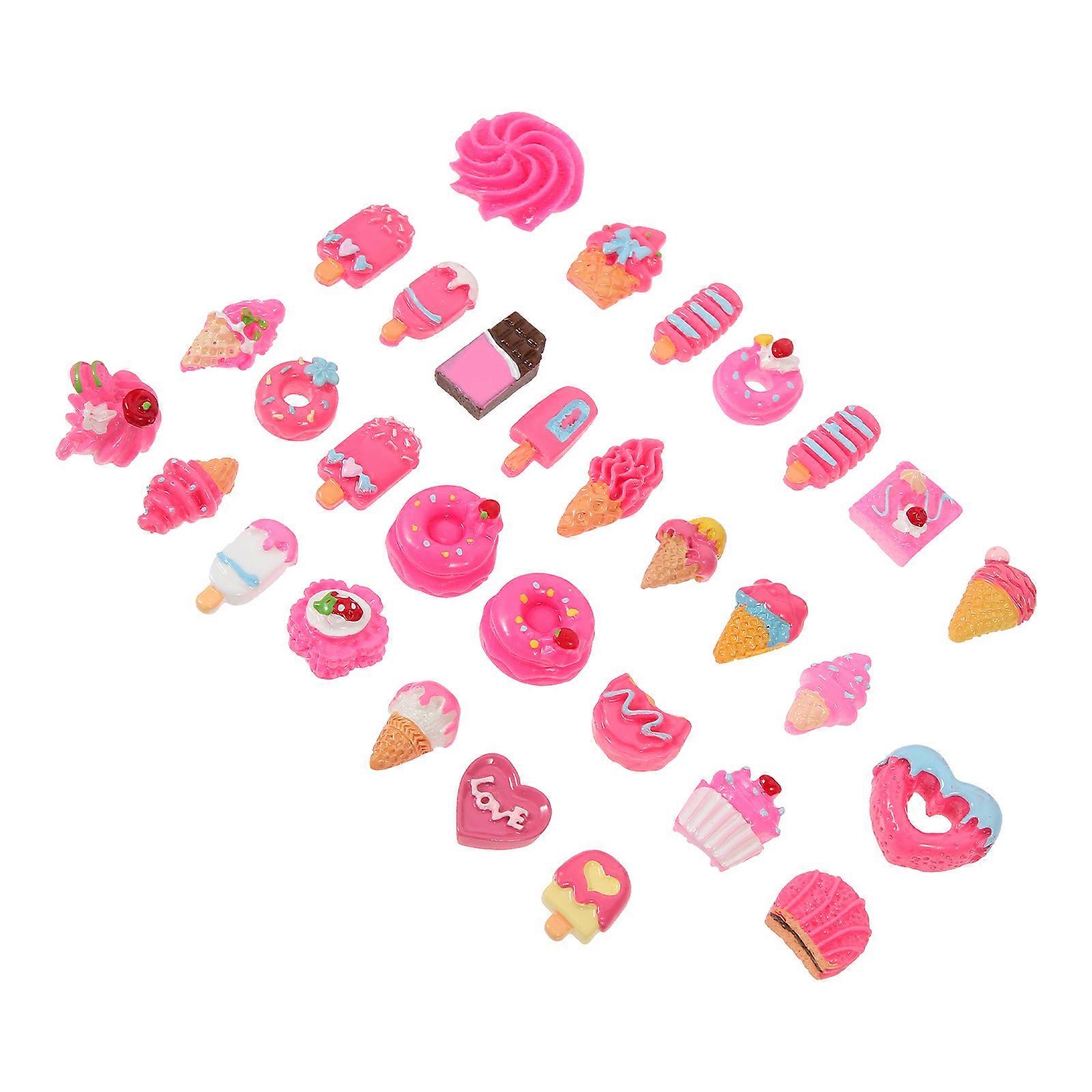 Rosy Resin DIY Phone Case Charm for Phone Shell Decoration 30Pcs Collection