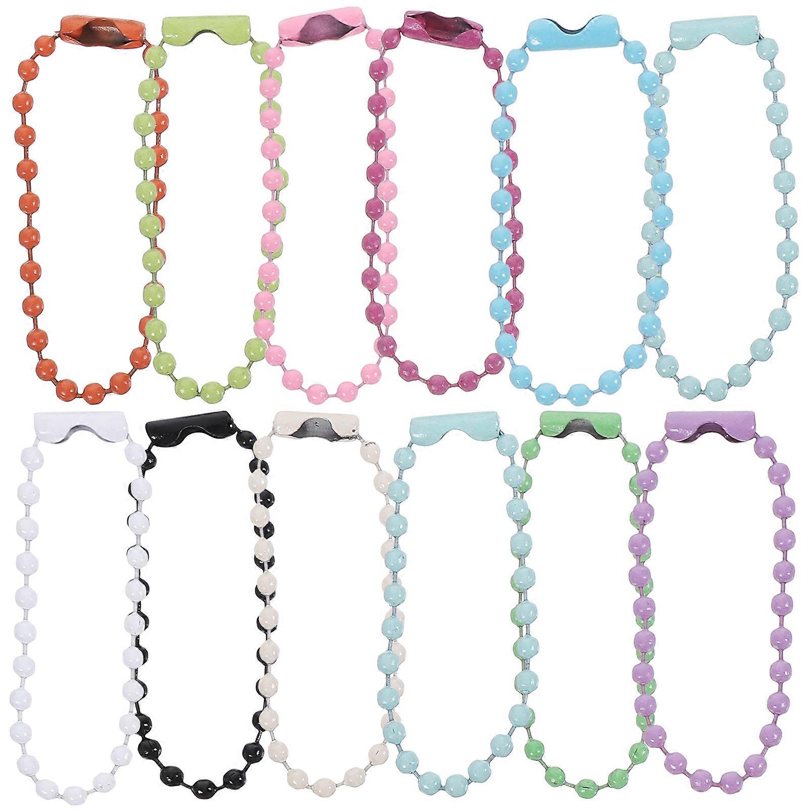 Assorted Color Ball Bead Chains Iron Chains for Jewelry 600Pcs