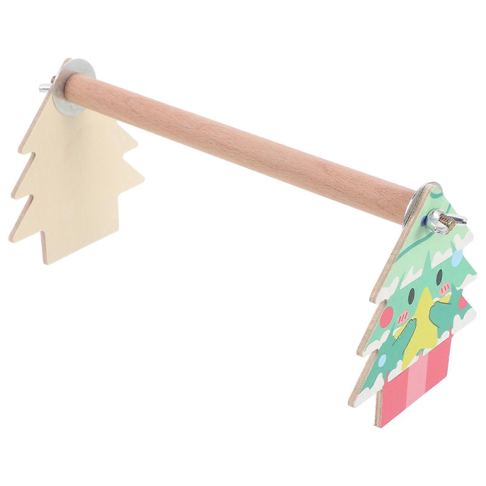 Bird Perch Stand Wooden Parrot Cage Platform 3Pcs for Training