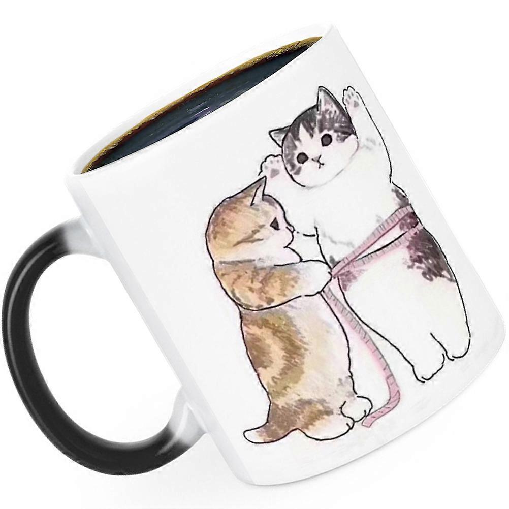 Ceramic Water Mug Cat Print for Home Use 5Pcs Pack