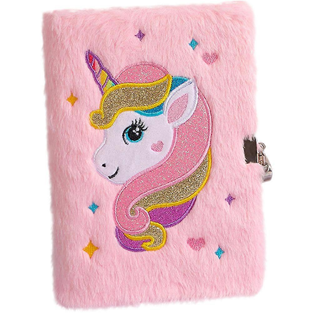 Decorative Plush Cover Notepad 3Pcs Unicorn Notebook Suitable For Girls And Kids In 21.5X14.5CM Size