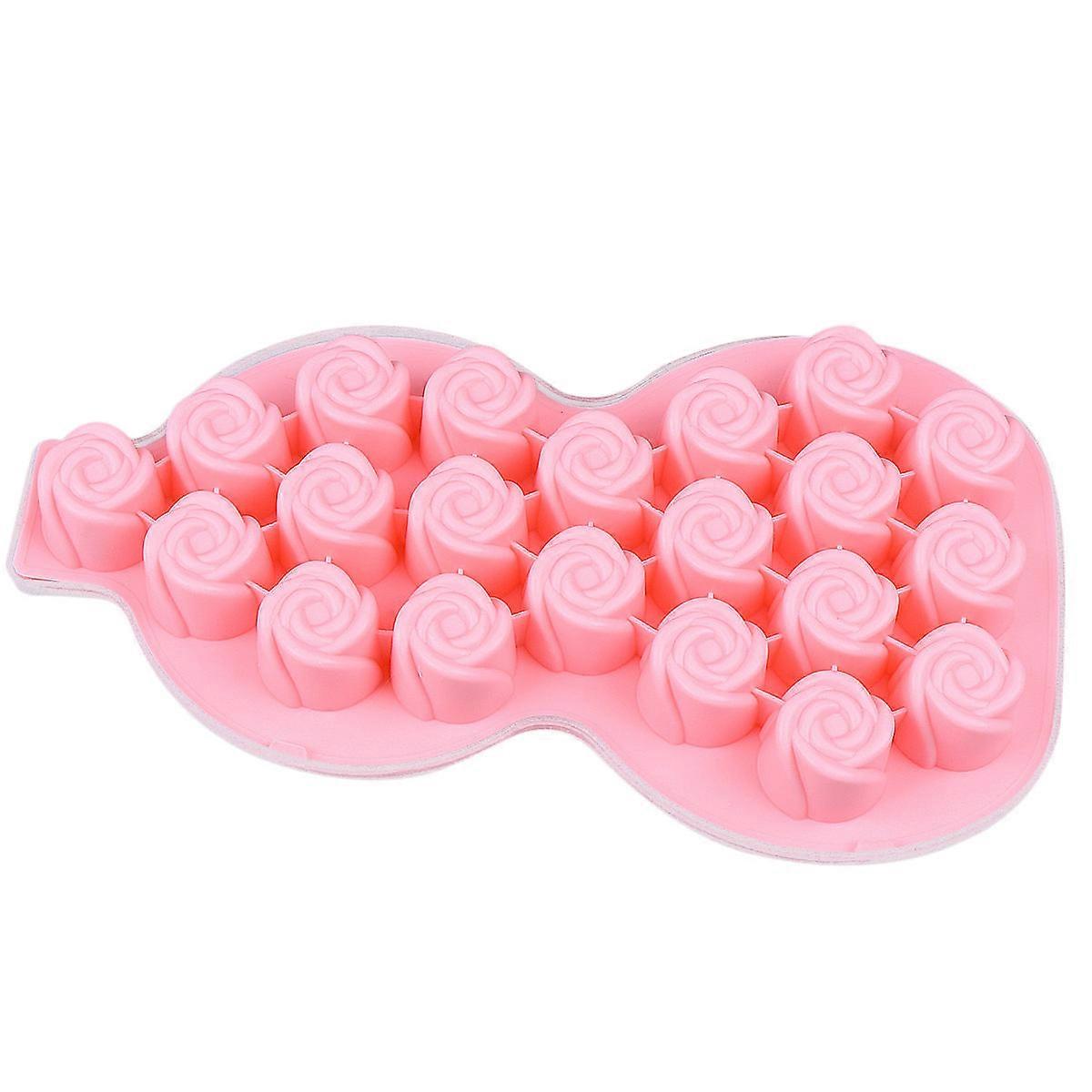 DIY Mold Silicone Ice Cube Maker Shape for Homemade Chocolate Cake Jelly Making Pink Design 1Set