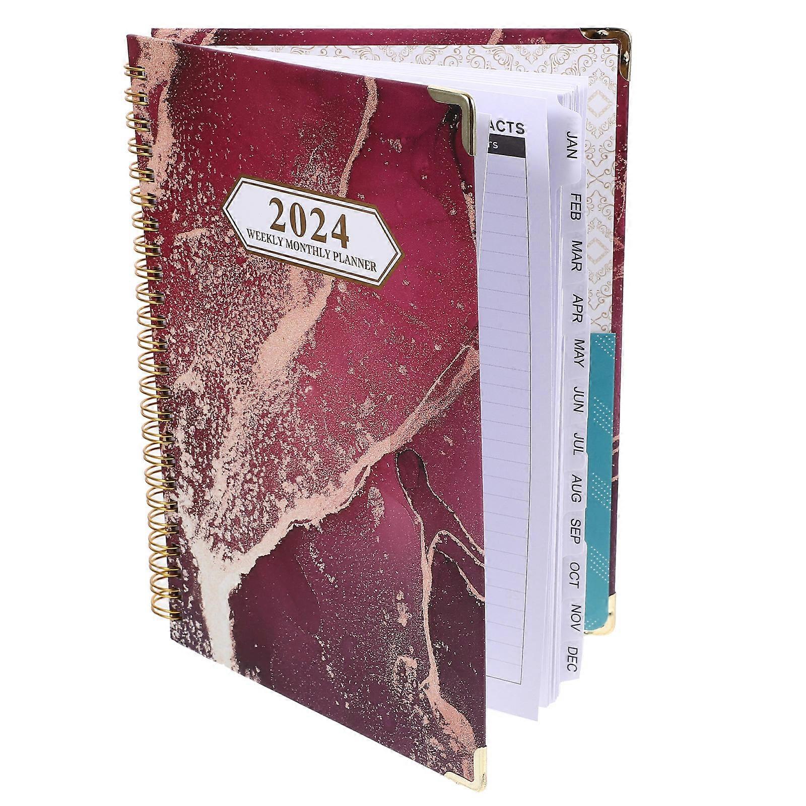 Rose Gold Monthly Planner Notebook for Writing with Spiral Planning Notepad