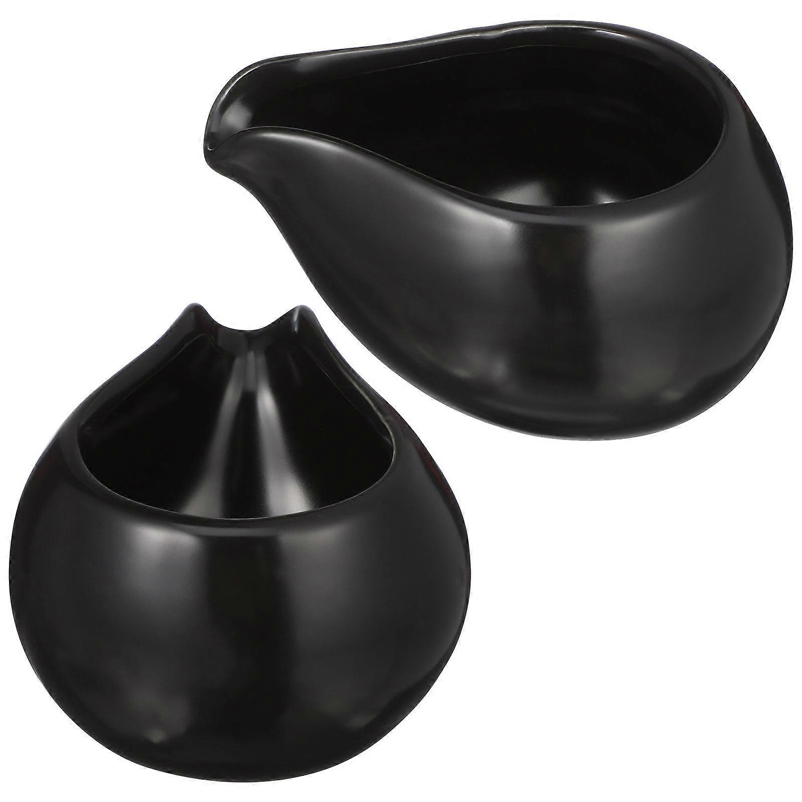 Black Ceramic Milk Jugs for Small Coffee Milk Storage 20Pcs