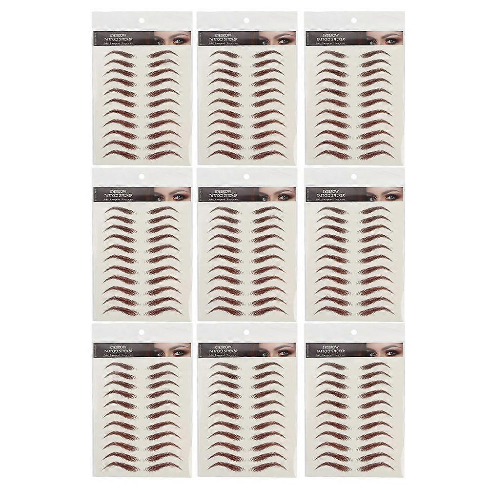 Artificial Eyebrow Waterproof Stickers Imitation Eyebrow Transfer Sticker 9 Sheets