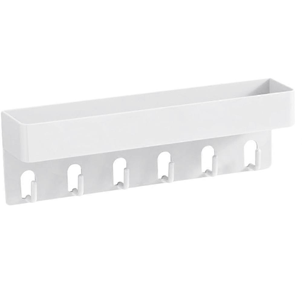 Wall Key Rack Household Key Hooks for Storage 4Sets White Plastic Holder