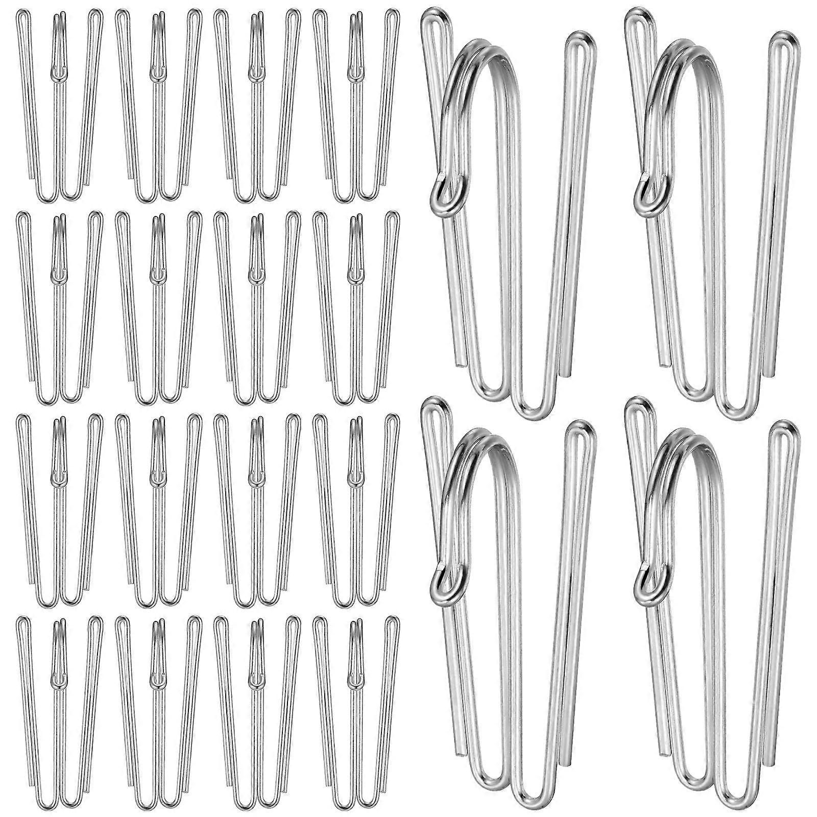 Bathroom Curtain Hooks Drapery Pins for Hanging Curtains 100Pcs Silver