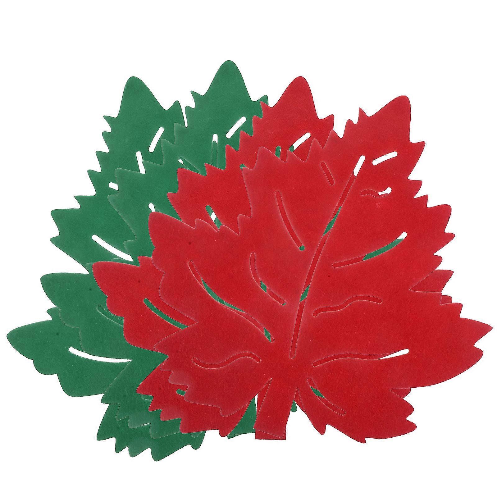 Leaf Coasters Cloth Placemat for Heat Insulation with 12Pcs Set