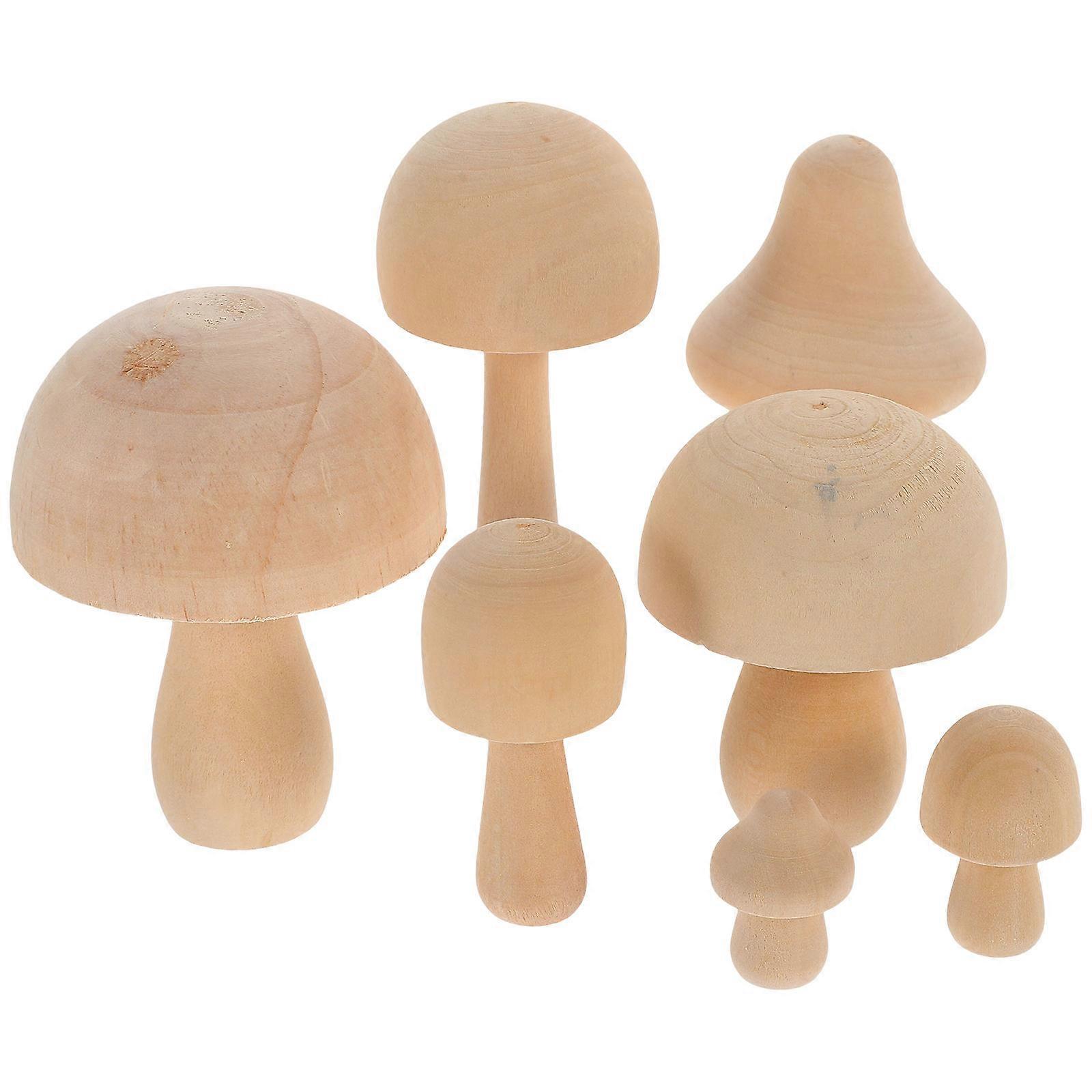 Unfinished Wooden Mushroom Decorations 28 Pcs Mini Mushrooms Ideal For Craft Projects Suitable For Home And Tabletop Decor