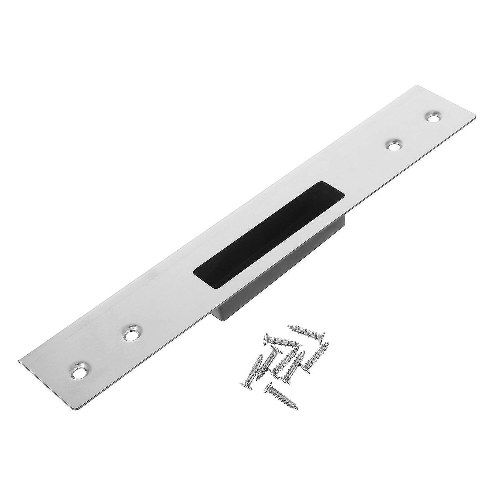 Interior Door Security Strike Plate Latch Guard for Doors 3Sets Silver