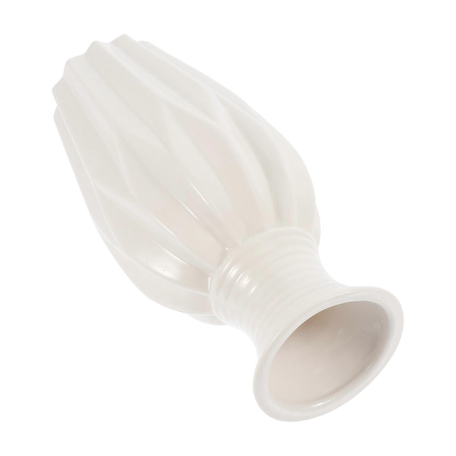 Ceramic Flower Vase in White for Decorative Flower Arrangement Container