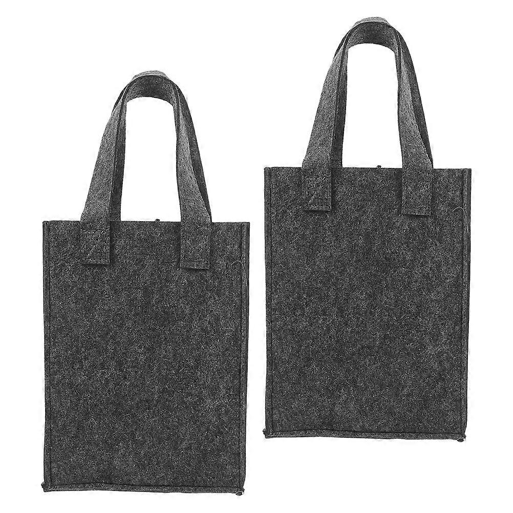 Felt Carrier for Storage Use 4Pcs Grey Tote Bag for Travel