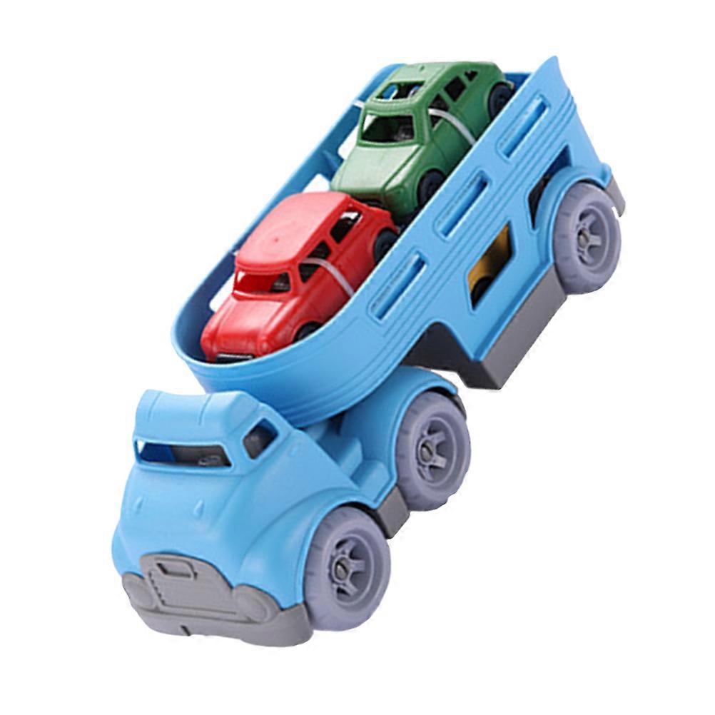 Double Layer Truck Toy Pull Back Vehicle Toy for Kids Playing 1Set