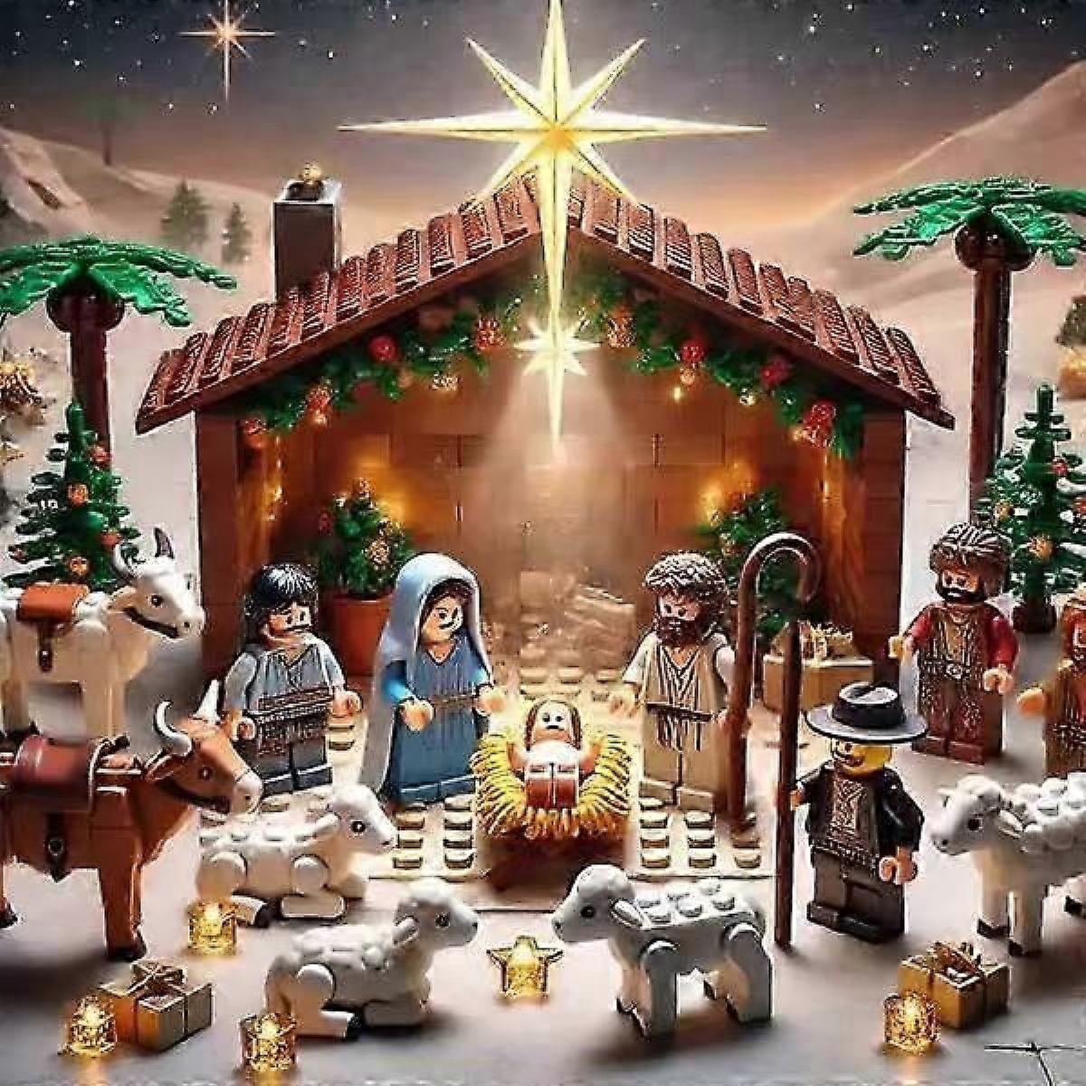 New Nativity Scene Building Blocks Crafts Ornaments