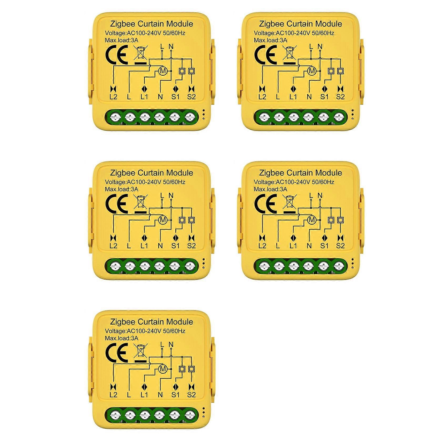 5X Tuya Smart Zigbee Curtain Switch Module Connected Roller Shutters Blind Motor Smart Life APP Works with Alexa