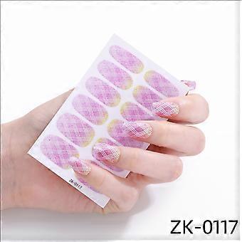 Heißer verkauf grün zwiebel rosa gestreiften nagel aufkleber leopard karierten nagel aufkleber TikTok heißer verkauf nagel aufkleber volle aufkleber ZK-0117 nagel