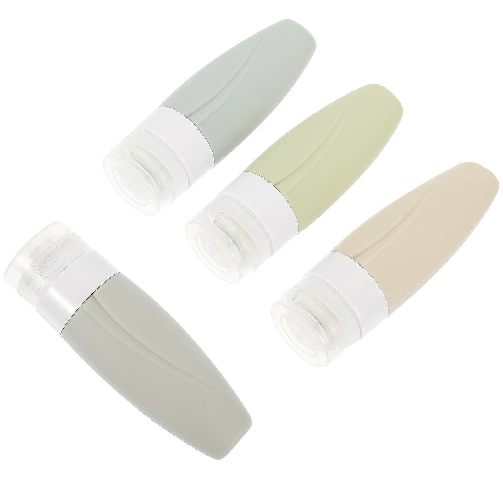 Silicone Squeeze Travel Toiletries Containers 4Pcs Assorted Color Easy to Carry Refillable