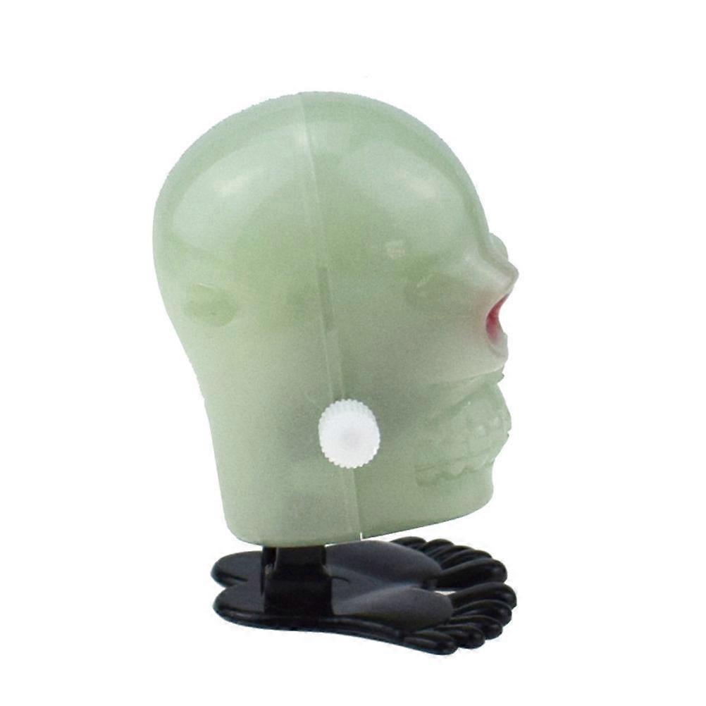 Skull Wind Up Toy for Halloween Party Educational Playthings Light Absorption Function 6Pcs