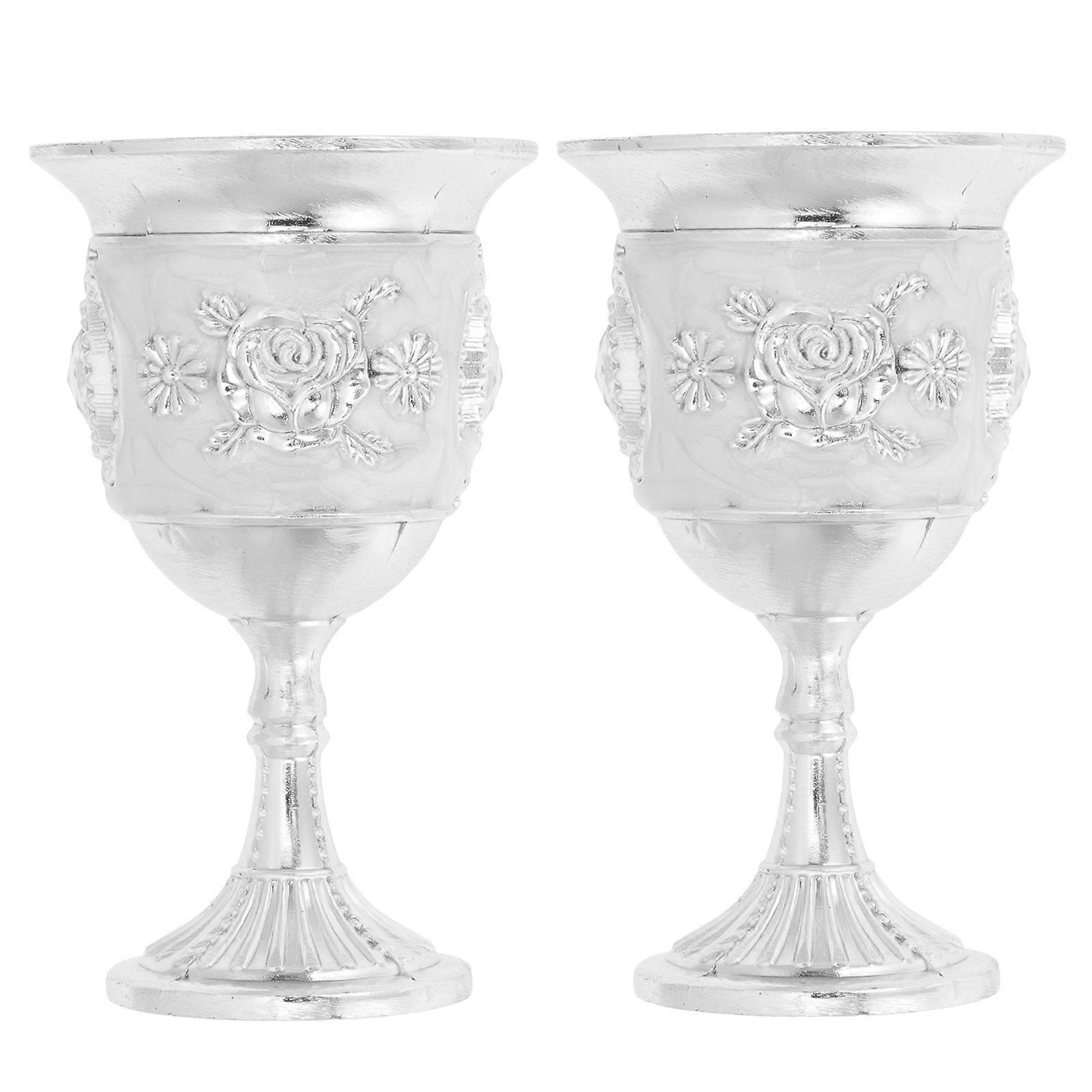 Metal Wine Cup for Toast 4Pcs Vintage Style Alloy for Parties
