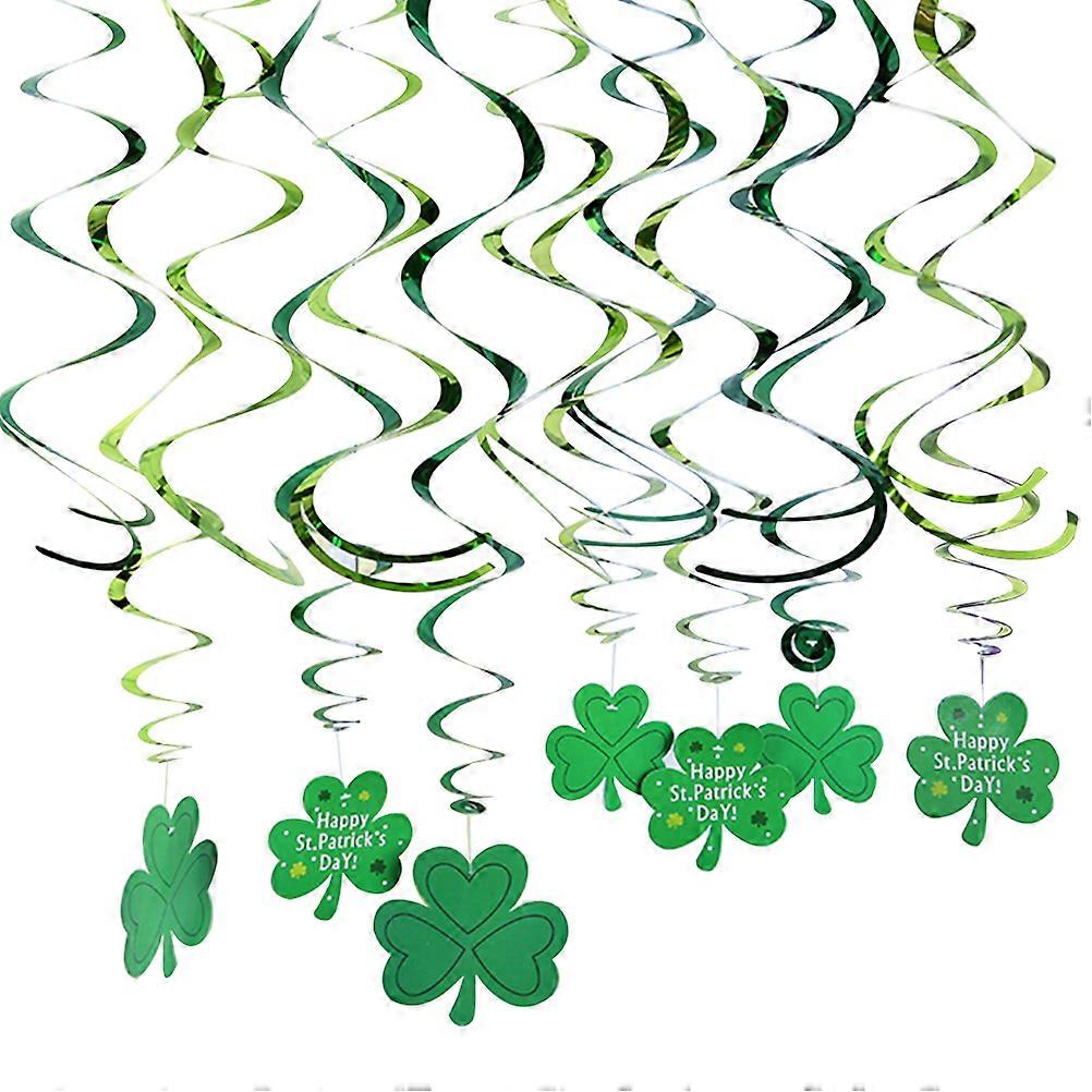 Lucky Clover Hanging Decor For St. Patrick's Day Festival Decorations Set Approx. 15.5x90cm 30Sets