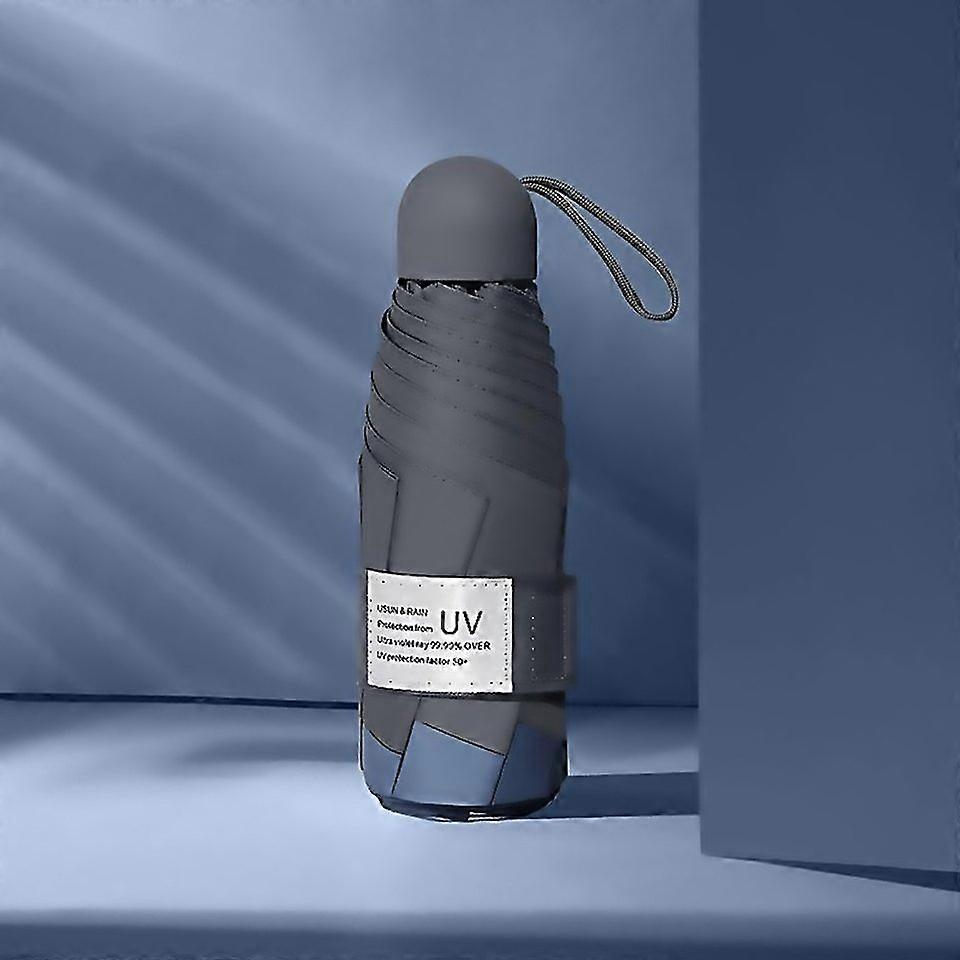 For Ly0621 Fivefold Sixbone Umbrella Simple Glue Sunscreen Umbrella Black