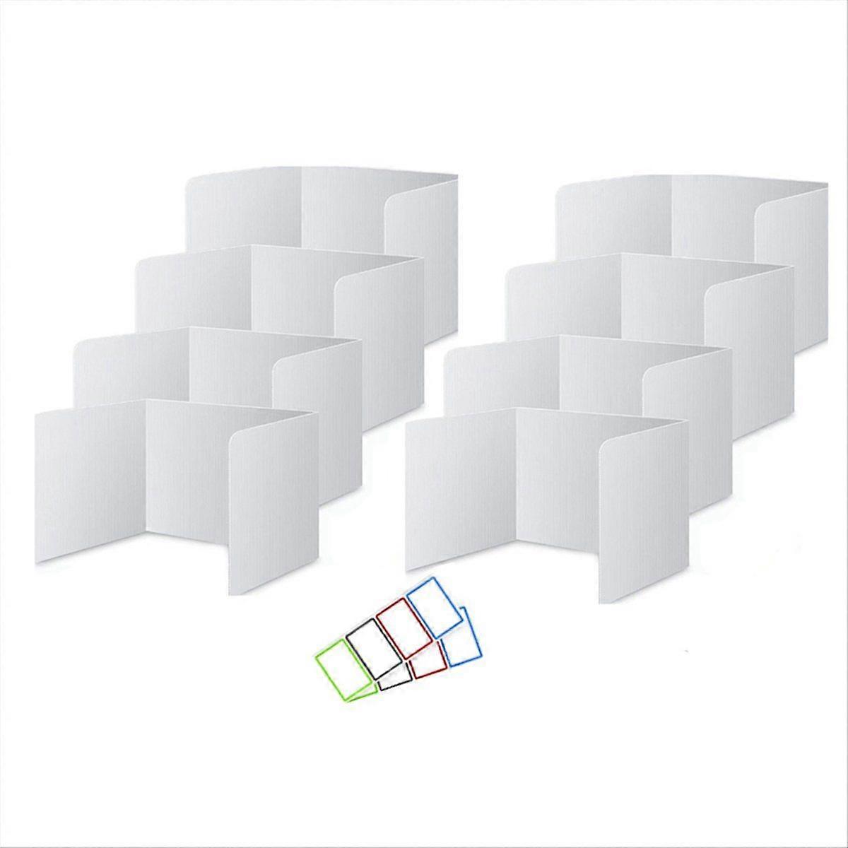 8 Pack Desk Dividers for Students, Waterproof Plastic White