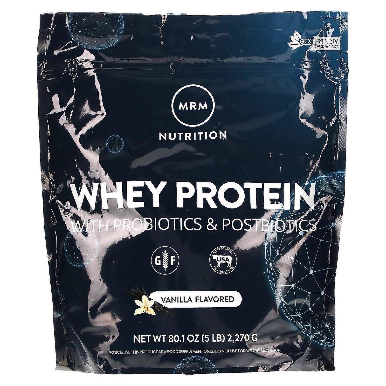 Whey Protein with Probiotics & Postbiotics, Vanilla, 80.1 oz (2,270 g)