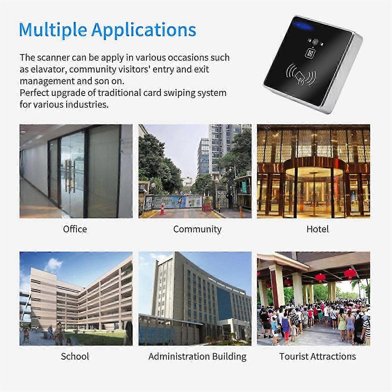 Embedded 1D 2D Barcode Scanner QR Bar Code RFID Card Reader Wiegand Connection Self-Induction for Ga