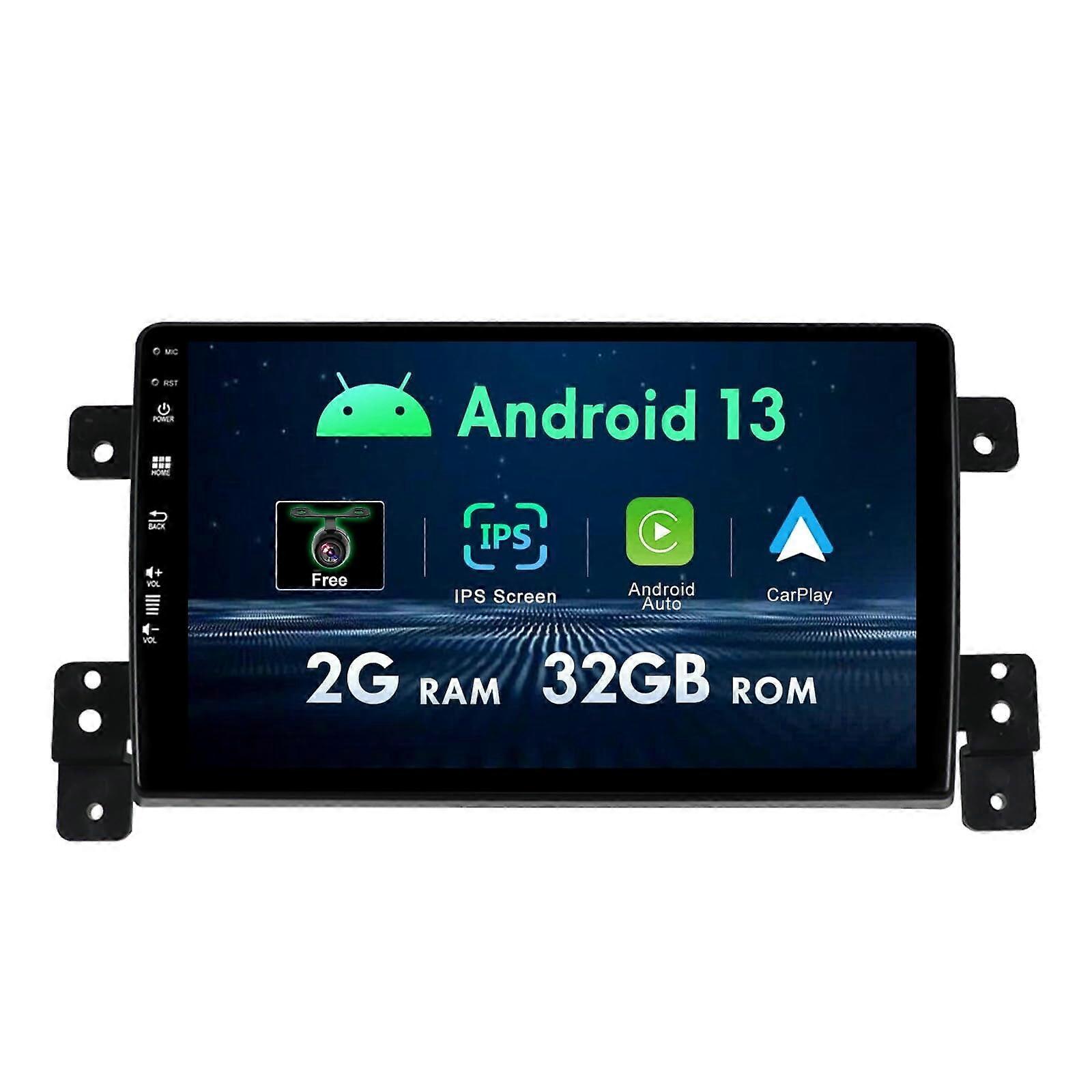2GB+32GB Car Radio Stereo For Suzuki Grand Vitara 2005-2015 Android 12 GPS Navigation 9 Inch Touchscreen with Bluetooth Carplay Steering Wheel Control