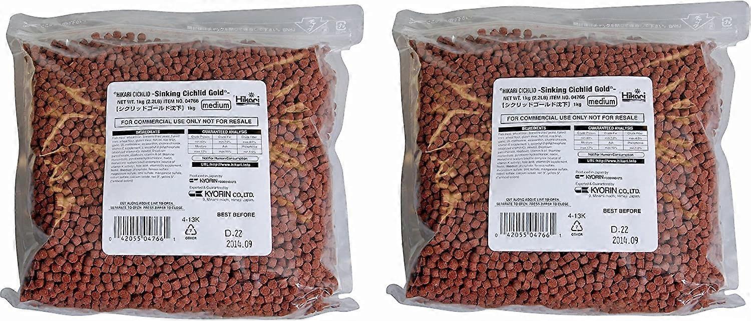 Hikari Sinking Cichlid Gold Pellets für Haustiere (mittelgroß, 2,2 lb Beutel, 2er-Pack) (2 Artikel)