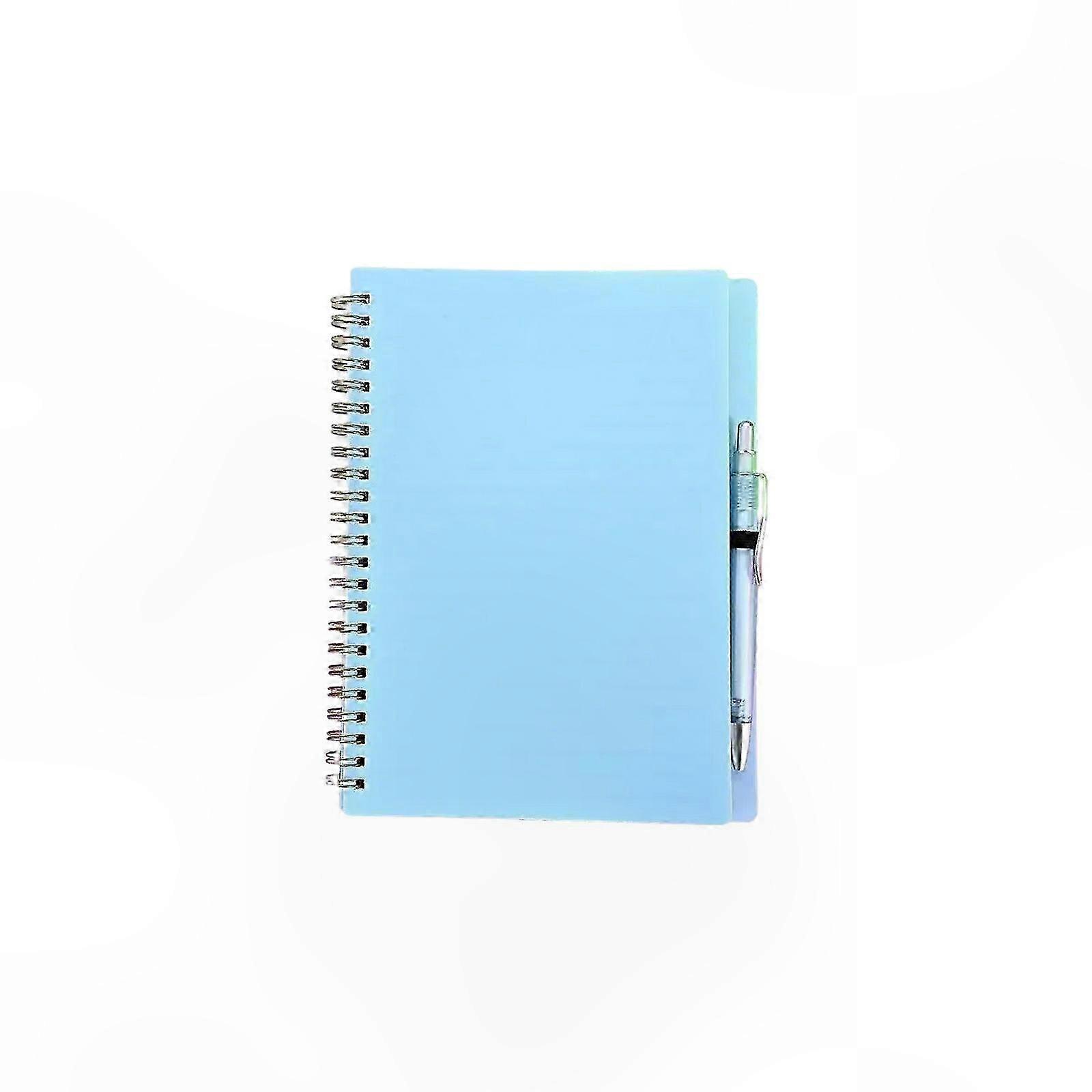 A6 Twin Coil Notebook with Pen, 120-140 Pages, College Ruled Writing Pad, Orange Cover