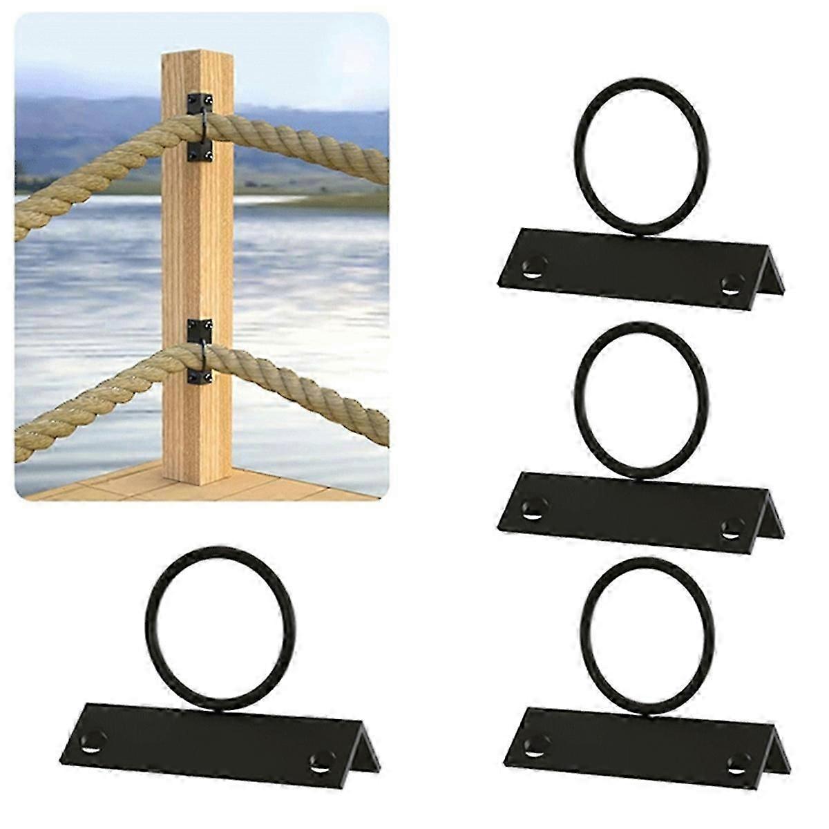 4Pack 2inch Rope Support Holder for Corner Post Drop Ring Brackets Stainless Steel Decorative for Ro