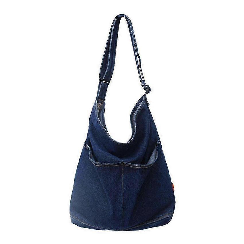 Adjustable Single Shoulder Strap Canvas Bag with Side Pocket for Women