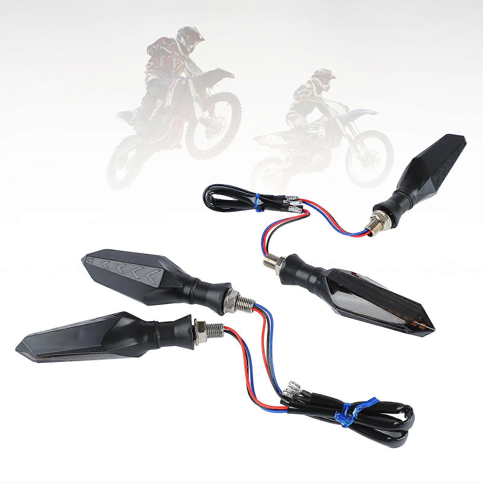 4Pcs Motorcycle Turn Signal Light 12LED 12V Universal Sequential Indicator Light for Motorbikes 