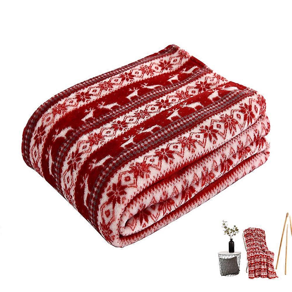 Christmas Prints Fleece Throw Soft Sofa Blanket Prints