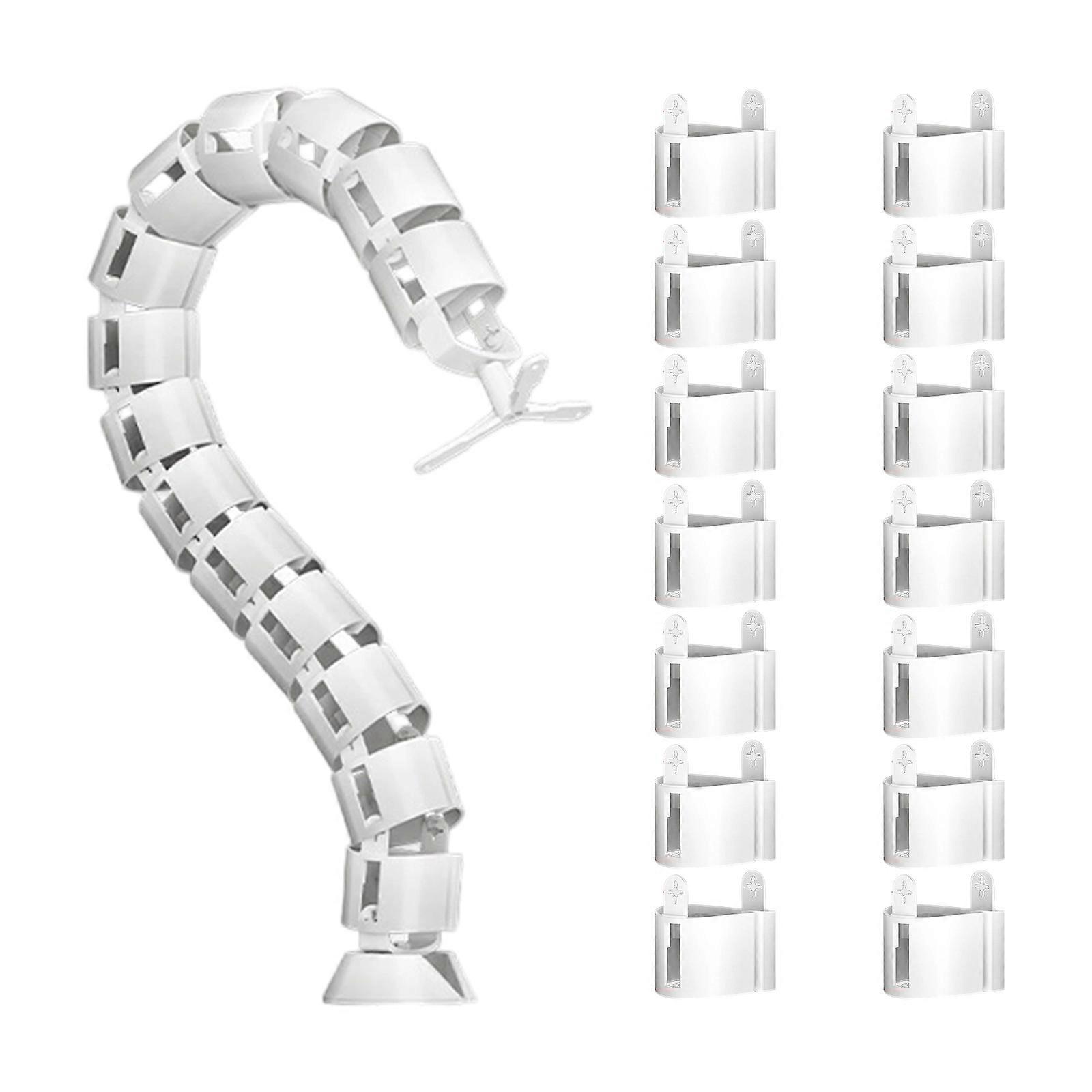 Multipurpose Flexible Cord Organizer Tray Adjustable Snake Cable Spine For Desk Wire Management Easy to Install  White