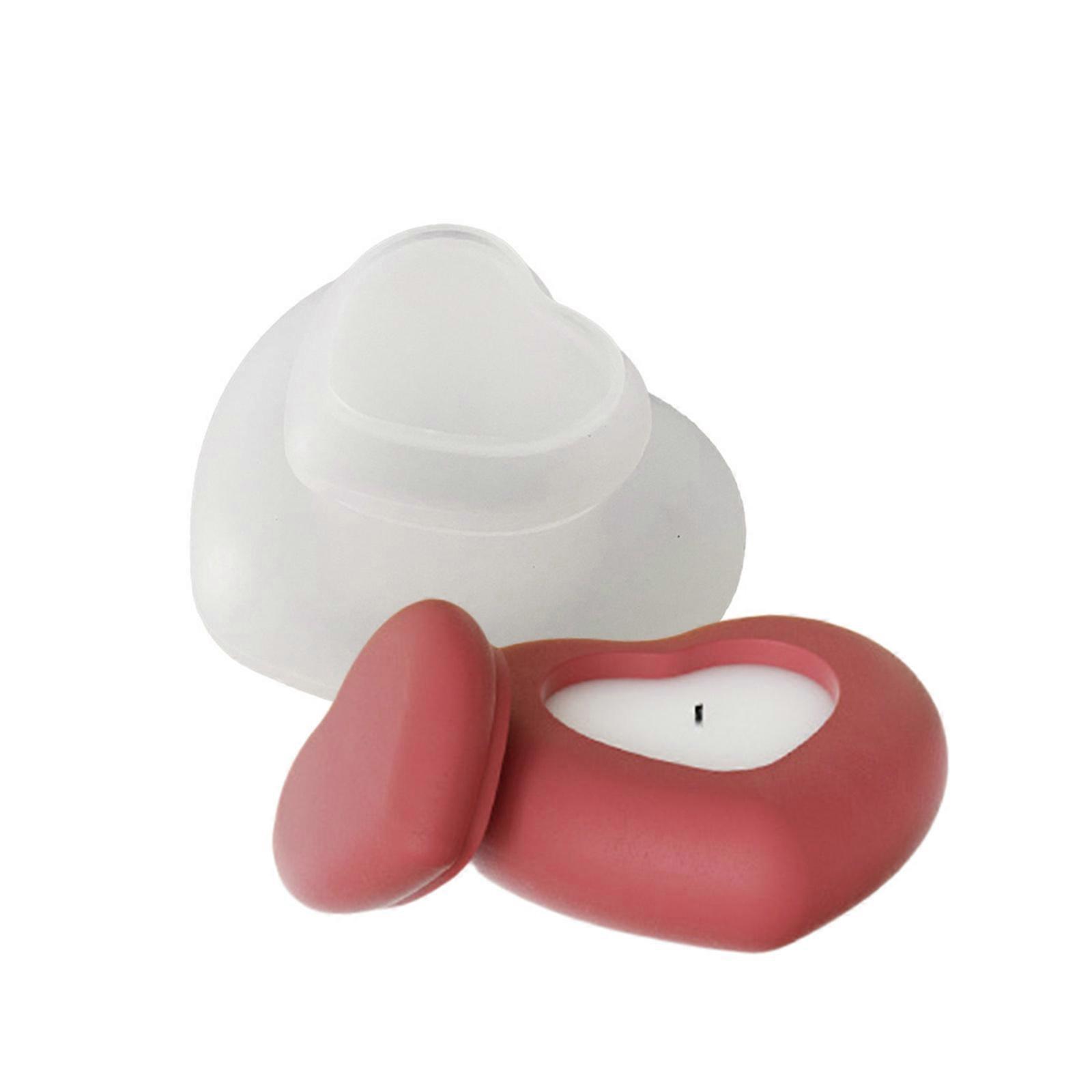 Easy to Use Silicone Heart Shaped Mold for Handmade Crystal Epoxy Resin Organizers and Candle Storage Holders Multicolor