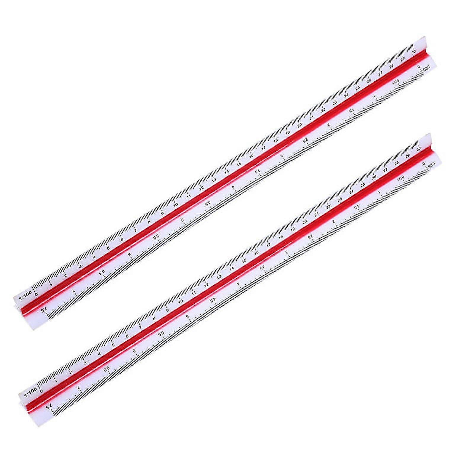 2X 1:20 1:25 1:50 1:75 1:100 1:125 Plastic Triangular Scale Ruler