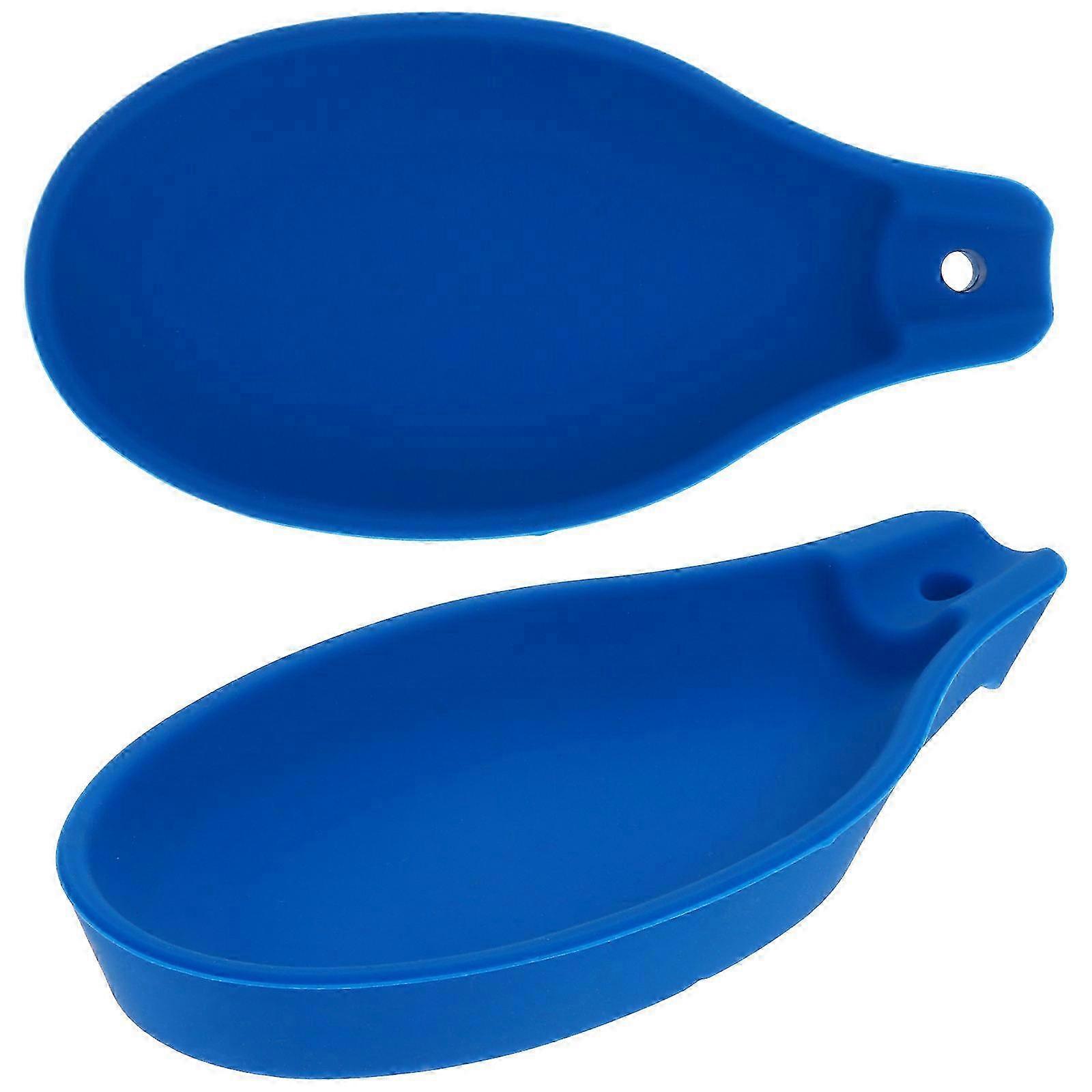 Spoon storage pad for kitchen, silicone heat-resistant rest 14.8x7.5cm